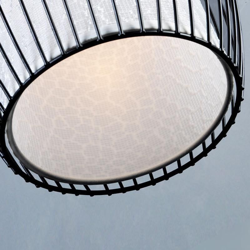 Black Chandeliers Iron Cage Hollow American Living Room Bar Decorative Industrial Chandelier (WH-VP-81)