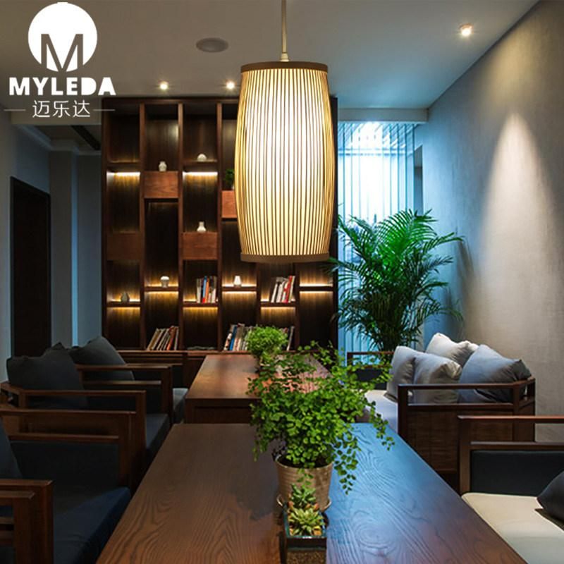 Japanese Style Bamboo Wooden LED Pendant Lighting for Restaurant Decoration
