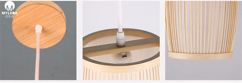 Japanese Style Bamboo Wooden LED Pendant Lighting for Restaurant Decoration