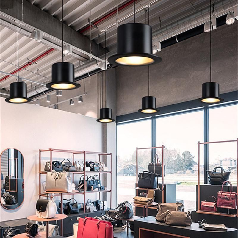 Industrial Hat Chandelier Clothing Shop Cafe Creative Single Head Lamp Restaurant Bar Black Chandelier (WH-VP-85)