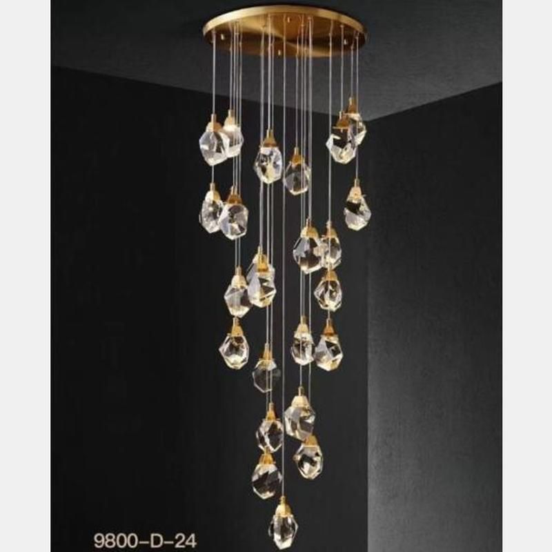 Nordic Pendant Lamps Design Diamond Long Wire Light LED Pendant Lights Decoration Stairs Suspended Lights (WH-AP-119)