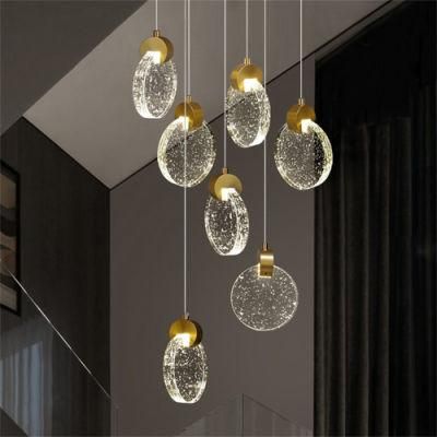 Compound Attic Crystal Chandelier Living Room Dining Room Stair Lamp Decoration Exhibition Hall Industrial Rope Chandelier