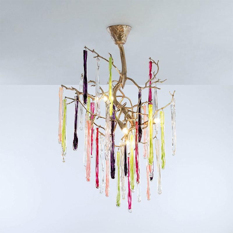 Modern Copper Small Crystal Drops Table Lamp for Hotel