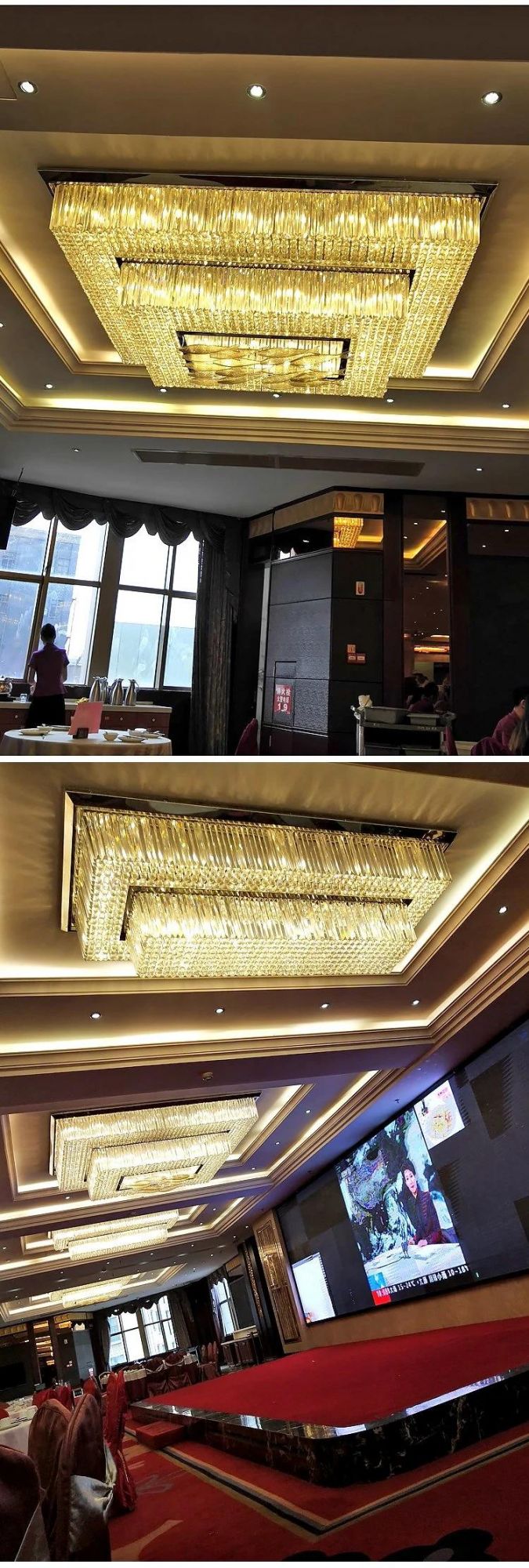 Decoration Modern Weeding Hotel Lobby KTV Custom Project Large Gold Ceiling Chandelier