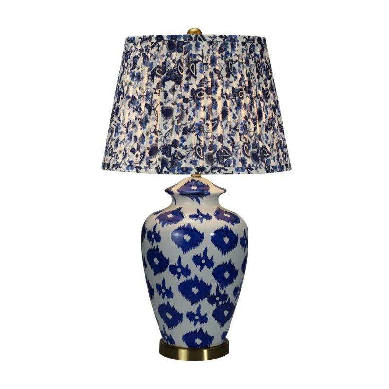 Exquisite Chinese Style Classical Base Lighting Indoor Table Lamp Blue and White Porcelain