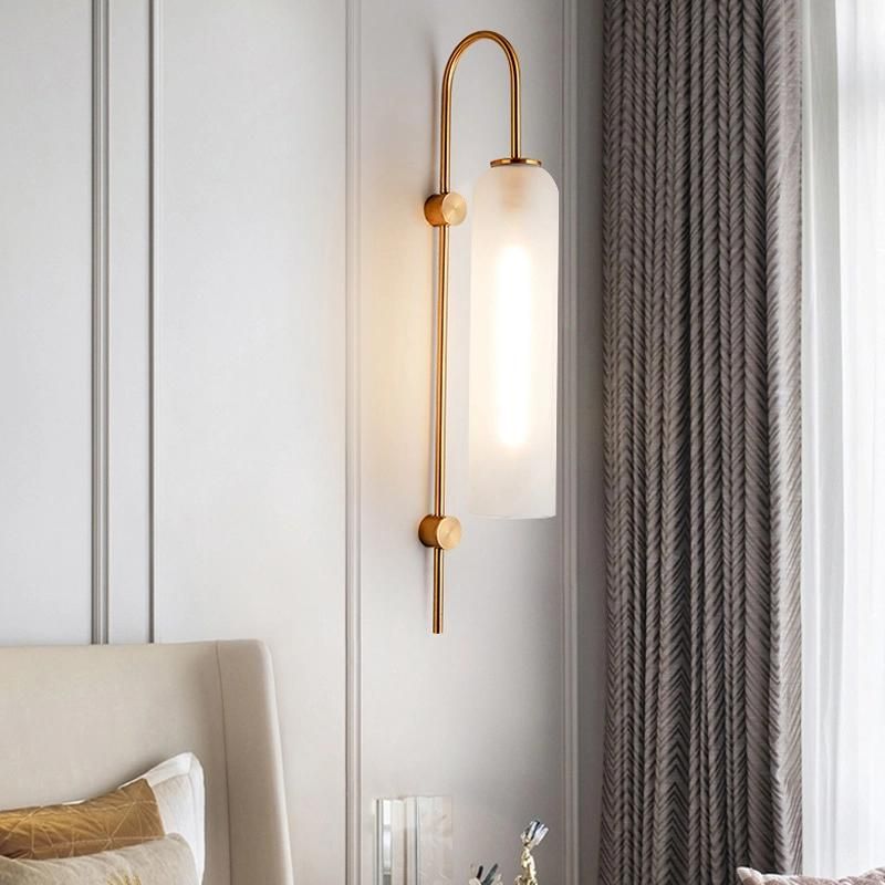 Creative Blue Glass Northern Europe Tube Hotel Prototype Room Wall Lamp (WH-OR-35)