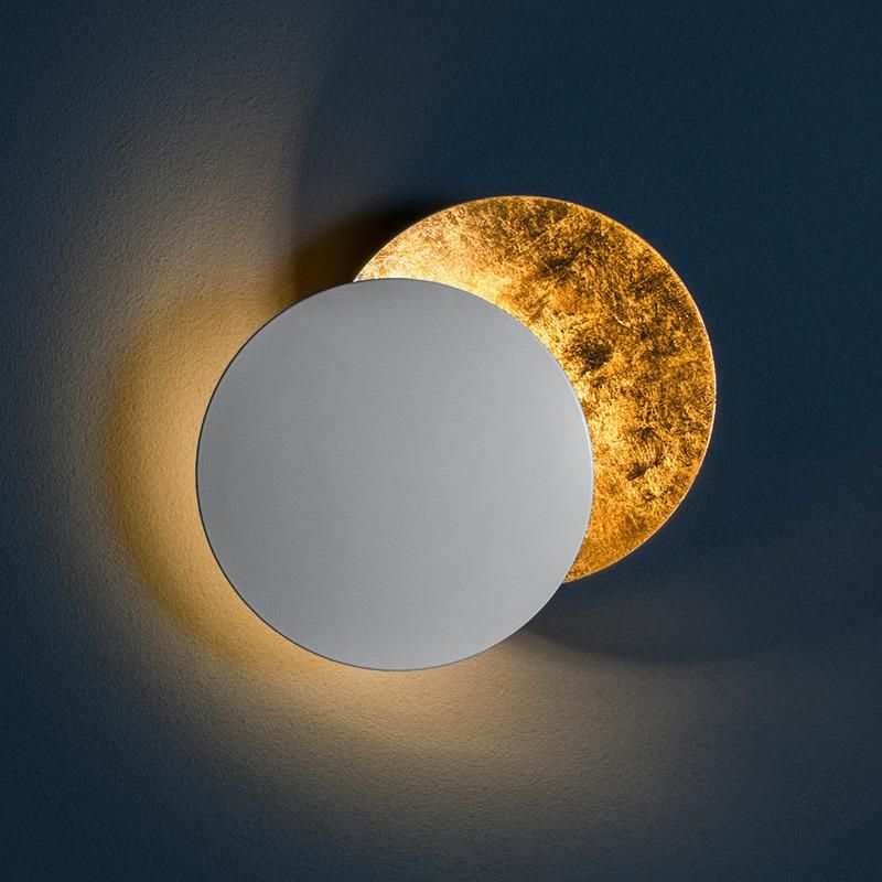 Classic Adjustable Round Gold Moon Wall Lamp