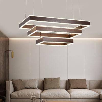 Square Hanging Light Fixture Indoor Home Pendant LED Light (WH-AP-12)