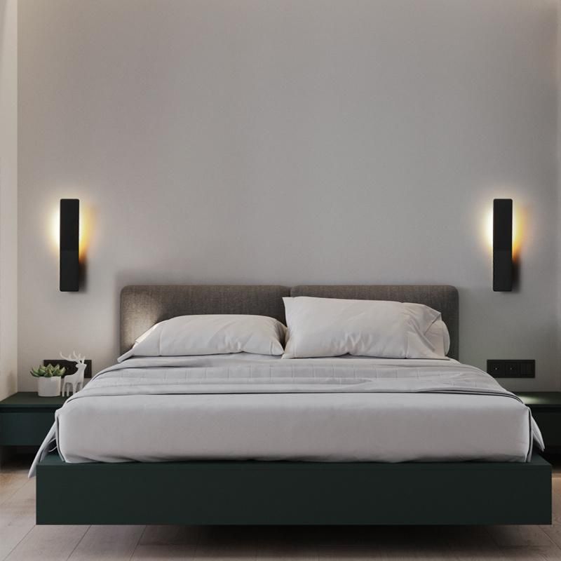 Minimalism Pure Color Black Concise Wall Lamp Living Room Lamp Bedside Lamp