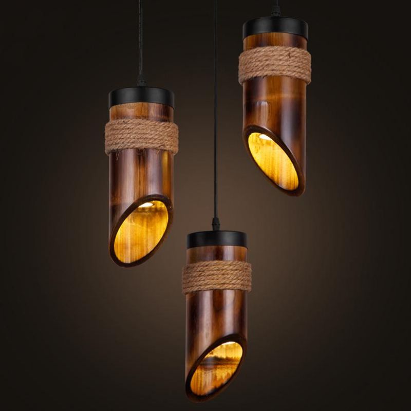Retro Loft Vintage Chandelier Restaurant Corridors Chinese Antique Bamboo Rope Light (WH-VP-143)
