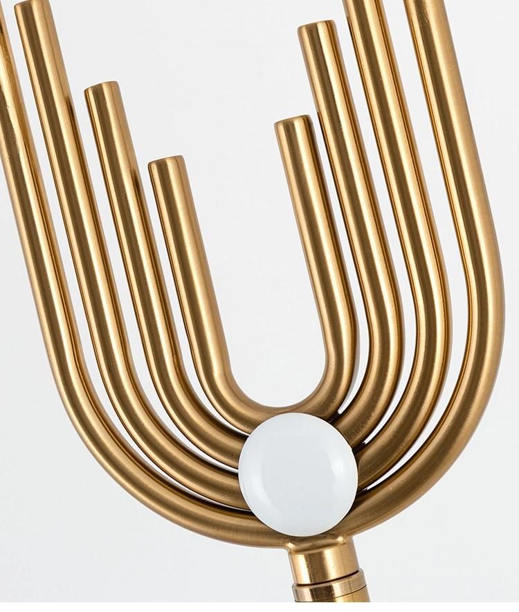 Creative U Shape Metal Tubular Floor Lamp Phnom Penh Lampshade Gold Floor Lamp (WH-MFL-24)