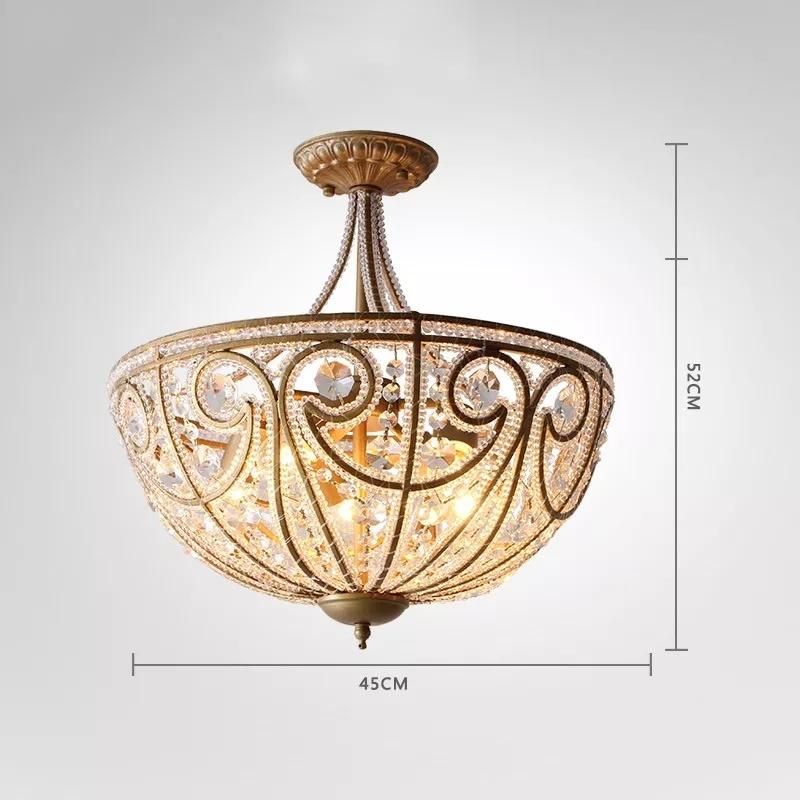 Jlc-H53 American Style Luxury Lamp crystal Semi Flush Mount Ceiling Lighting Fixture for Home Bedroom