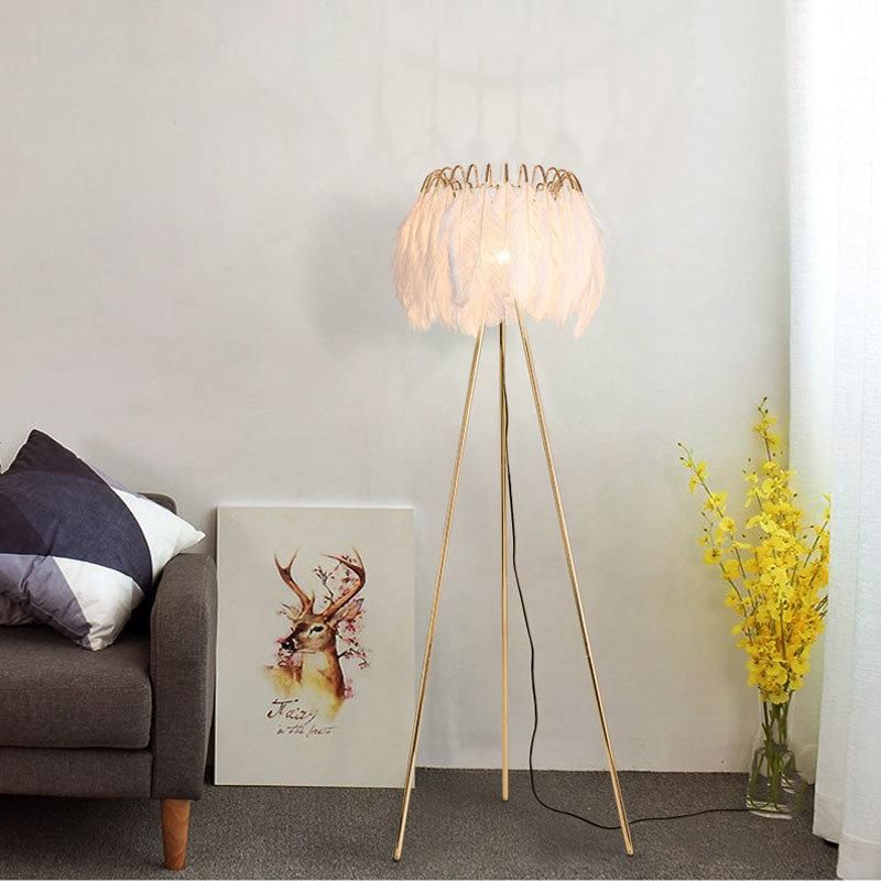 Modern Floor Lamp for Living Room Studio Bedroom Girl Room Feather Lamp (WH-MFL-26)