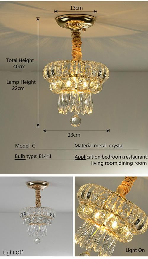 Modern Crystal LED Ceiling Lamp with 5W 10W AC90-260V for Aisle Corridor Decoration