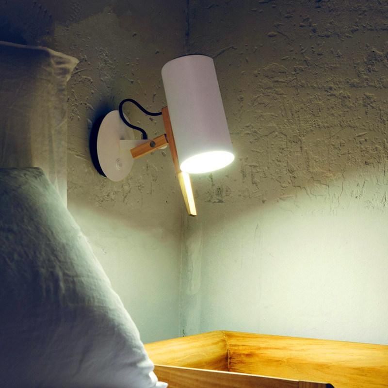 Postmodern Minimalist Log Adjustable Rocker Wall Lamp Living Room Bedroom Bedside Study Aisle Wall-Mounted Lamps