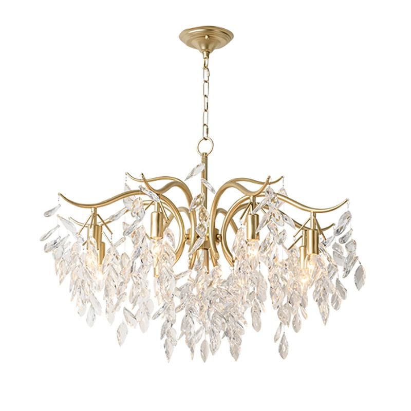 Chandelier Living Room Dining Room Lamp All Copper Crystal Lamp