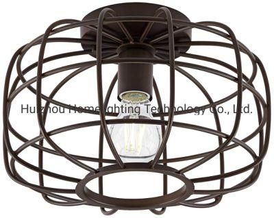 Jlc-C010 Industrial Oil-Rubbed Bronze Caged Ceiling Light