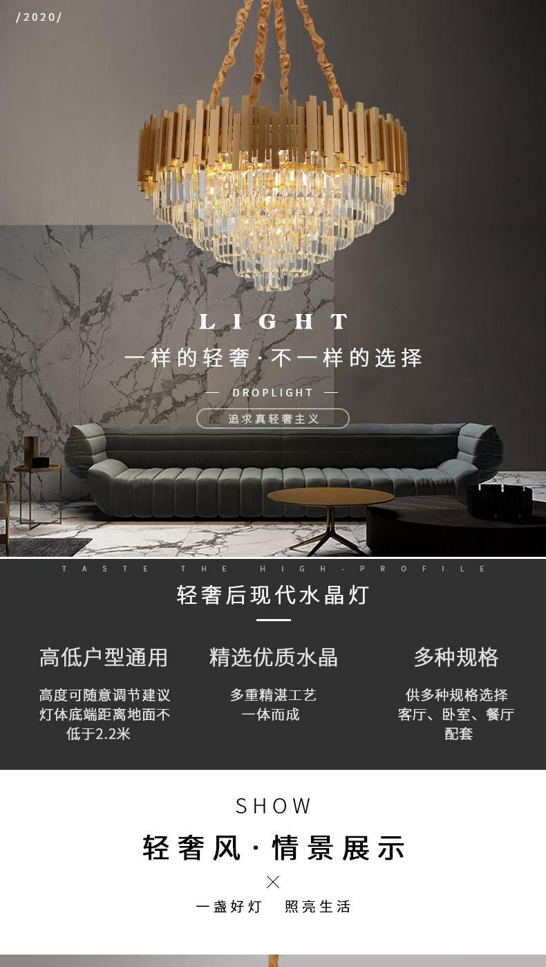 LED Lighting Crystal Chandelier Pendant Lamp Ceiling Lights with Living Room