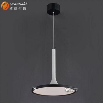 Round Shape White and Black Modern Indoor LED Pendant Light