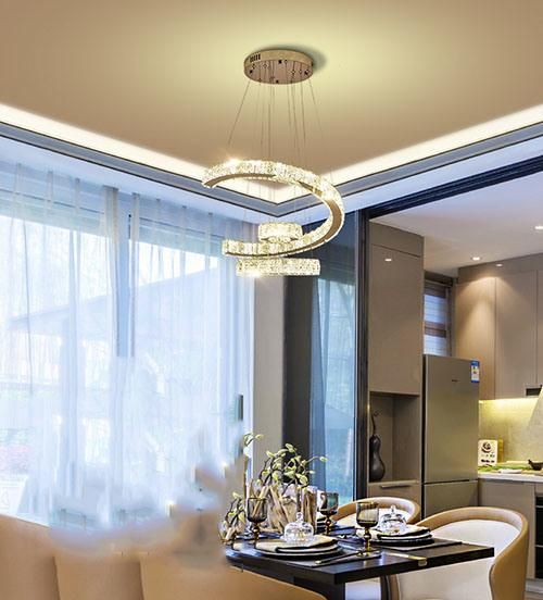 Pendants Modern LED Crystal Chandelier Lamp for Living Room
