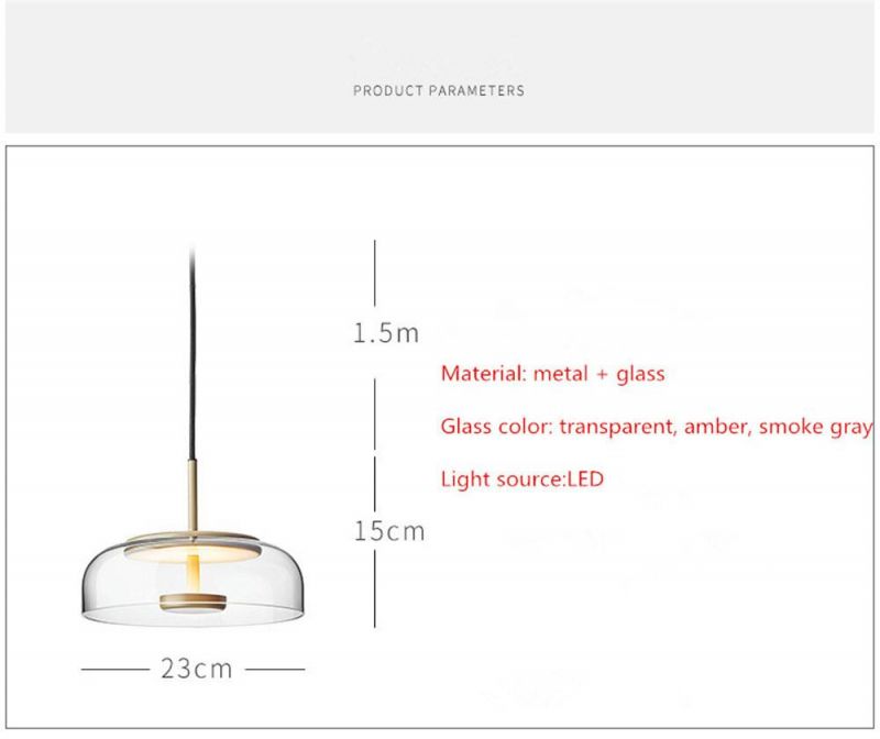 Glass Lampshade Home Deco LED Pendant Lights Dining Room Cafe Kitchen Hanging Light Fixtures
