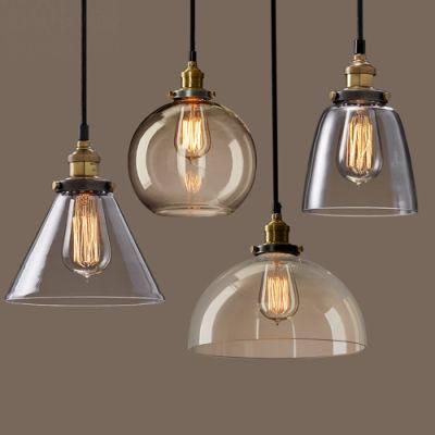 Decorative E27 Clear Glass Hanging Pendant Lamp Hotel Restaurant Bar Pendant Light