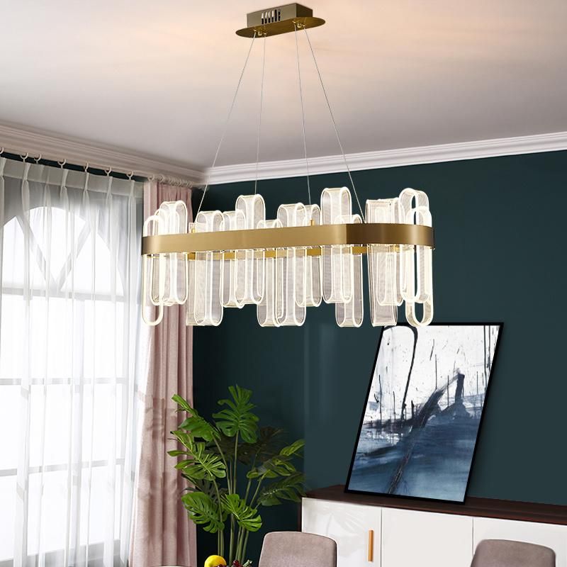 Round Crystal Chandelier Bedroom Living Room restaurant Pendant Lamp Light