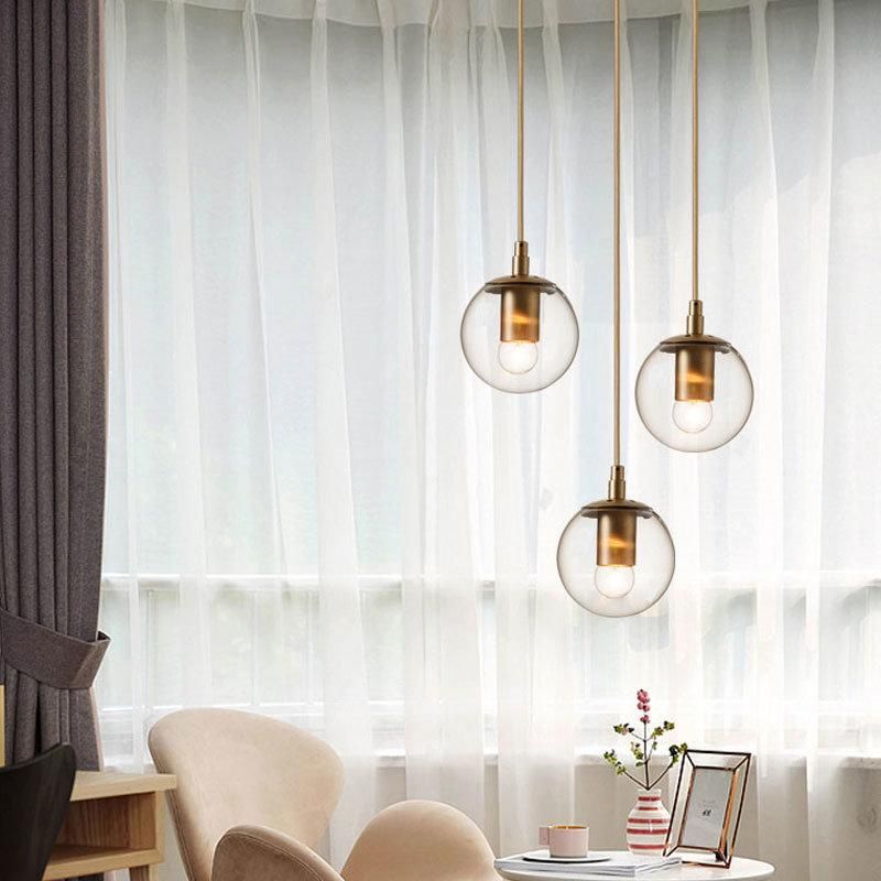 Nordic Gold Magic Beans Pendant Lamps Klaes Minimalist Bowl Shaped Classy Glass Pendant Light (WH-AP-319)