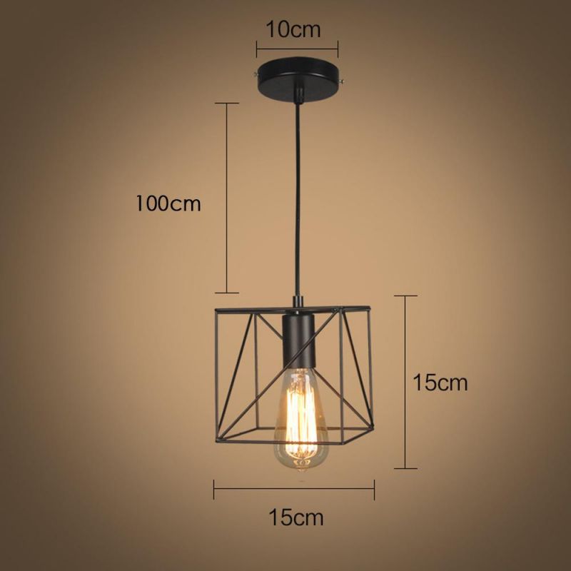 Industrial Pendant Light Edison Hanging Cage Pendant Lights E26 E27 Base Vintage Adjustable Pendant Lamp Fixture for Home Light