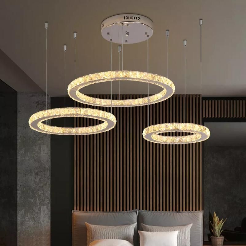 Chandeliers Pendant Lights Dining Roomcrystal PARA Colgantes Steel Panel LED Chandelier Light