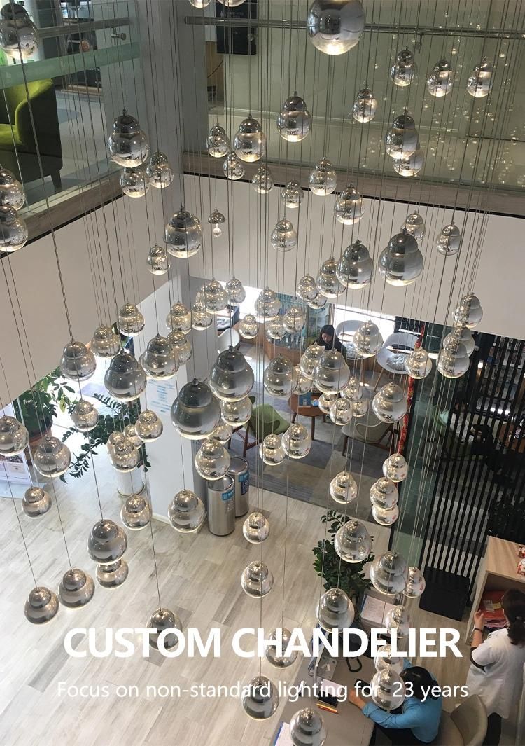 Creative Petal Lamp Decorative Exhibition Hall Commercial Hotel Custom Luxury Glass LED Chandelier