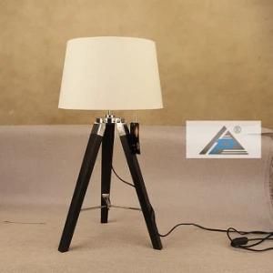 Tripods Wooden Table Lamp with Fabric Shade (C5007375-1)