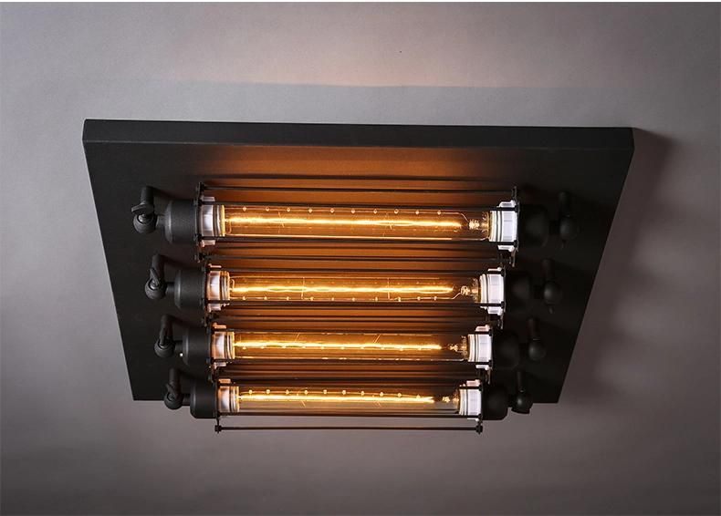 Industrial Semi Flush Mount Ceiling Lamp Fixture for Dining Room Kitchen Lighting (WH-LA-18)