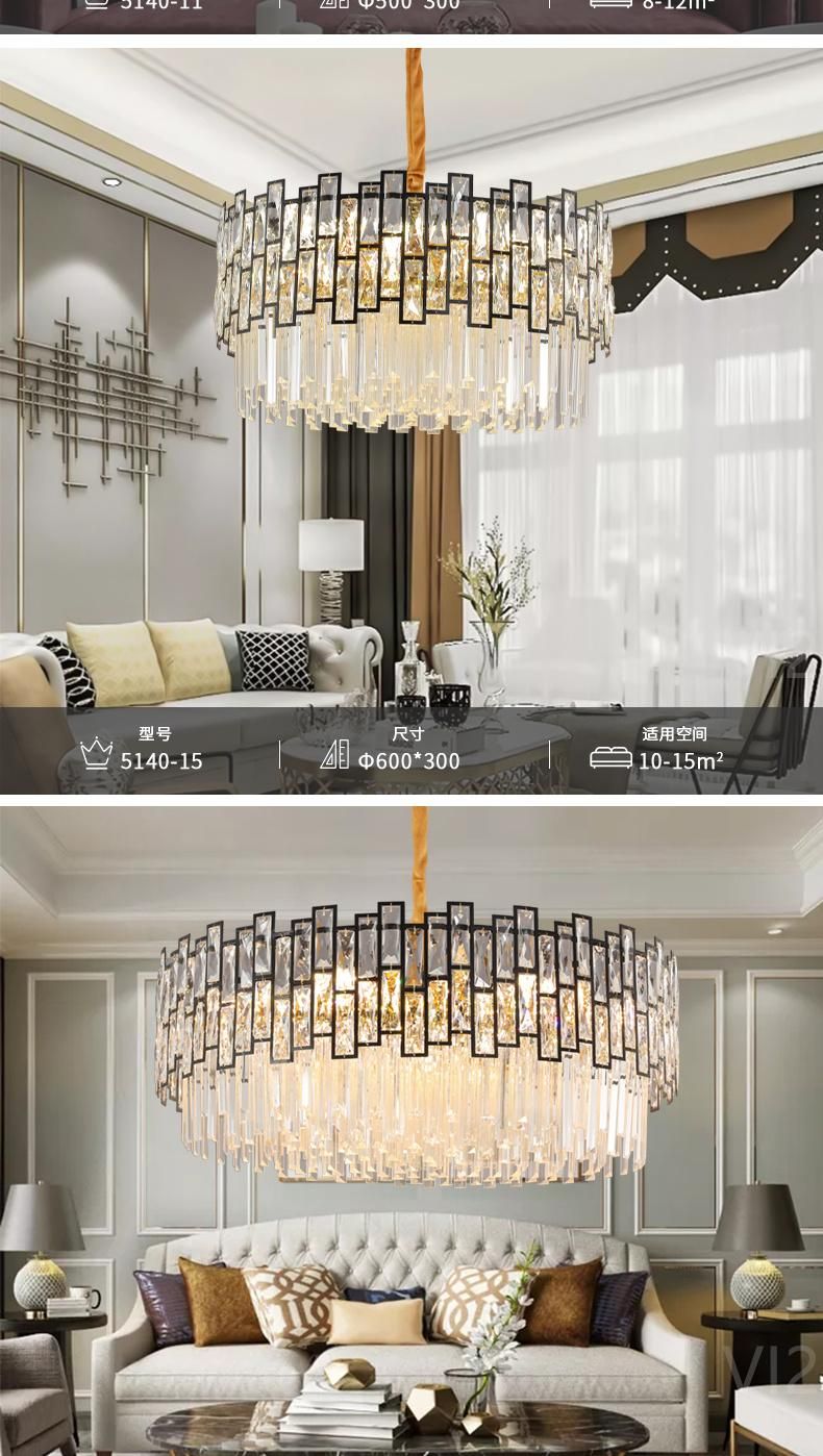 Art Luxury Style K9 Crystal LED Indoor Decoration Dining-Room Chandelier