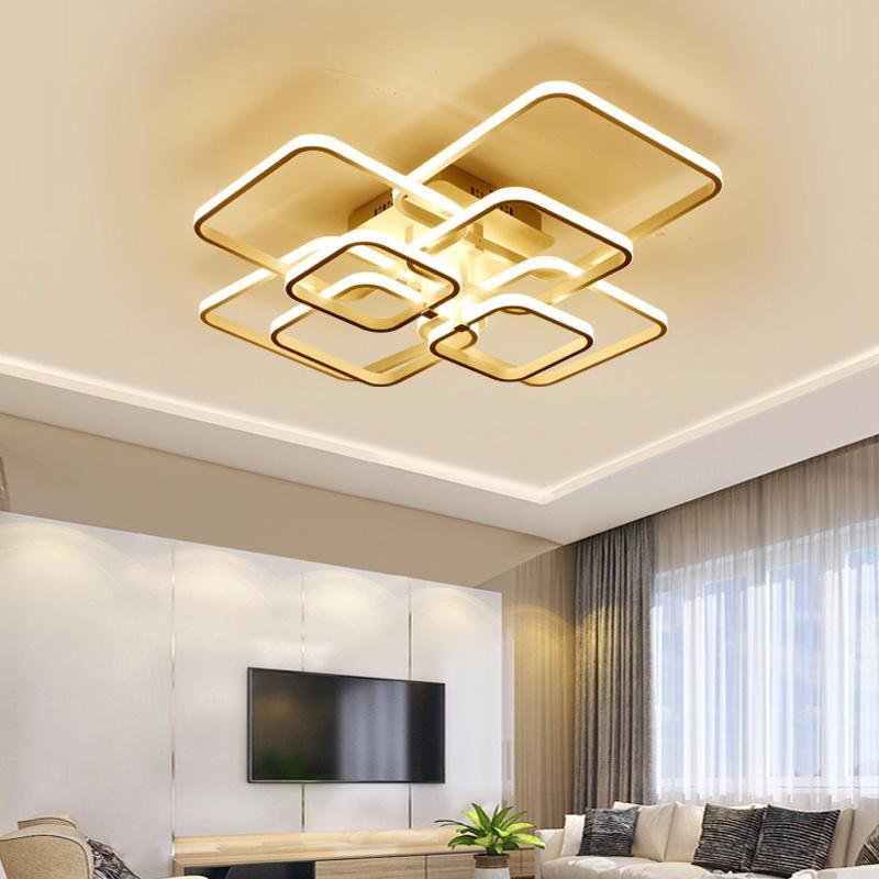 Rectangle Ceiling Lights Acrylic Lampshade Square Rings for Living Room Bedroom Home Ceiling Lamp (WH-MA-69)