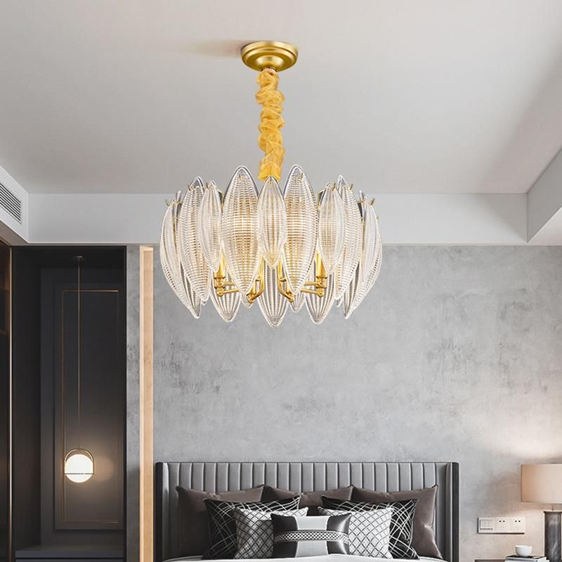 Asian Lotus Style Crystal Chandelier Bedroom Dining Room Pendant Lamp