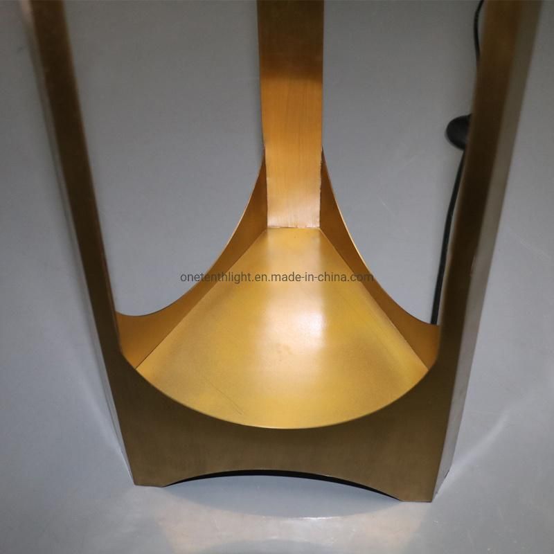 Metal Body in Satin Brass Finish and Fabric Shade