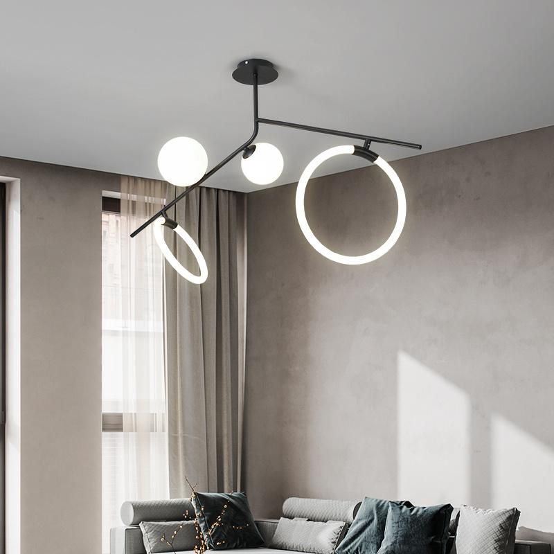 Nordic Living Room Ceiling Light Creative Bedroom Wrought Iron Room Light
