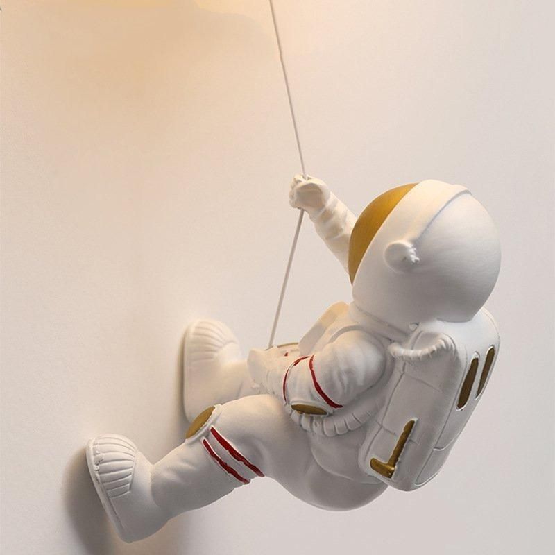 Children′s Room Moon Wall Lamps Modern Simple Creative Astronaut Cartoon Wall Lights Bedroom Bedside Background Wall Decor Lamp