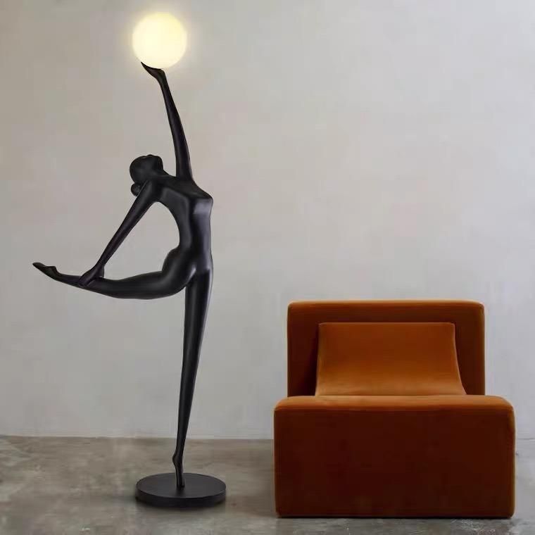 Nordic Luxury Floor Lamp Living Room Sofa Lamp Art Hotel Lobby Office Ballet Girl Standing Lamp