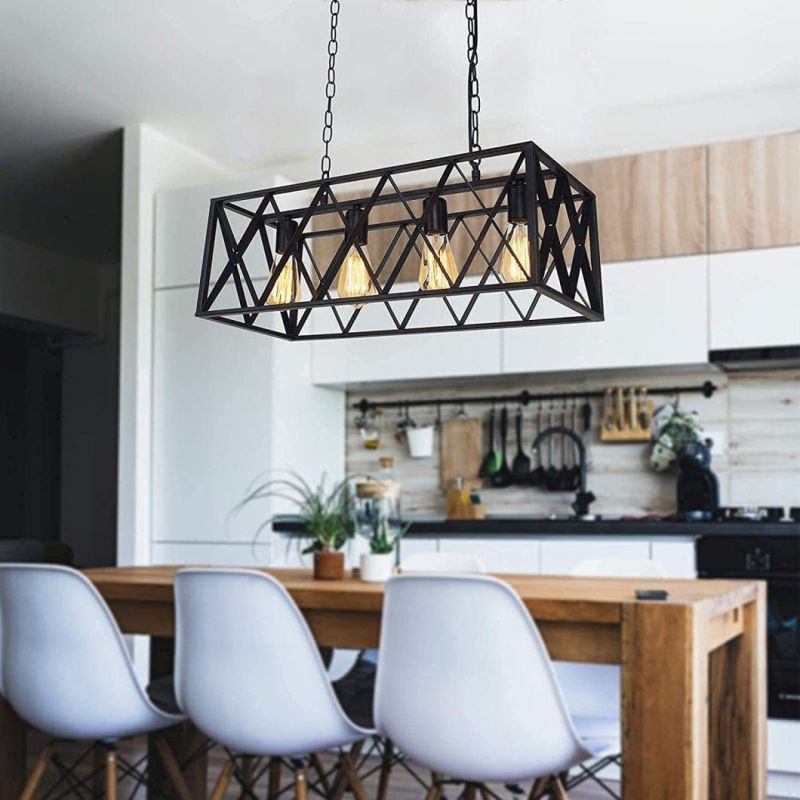 Vintage Chandeliers Iron Retro Kitchen Lamp E27 Edison Bulbs Stairs Store Industrial Chandelier (WH-VP-73)