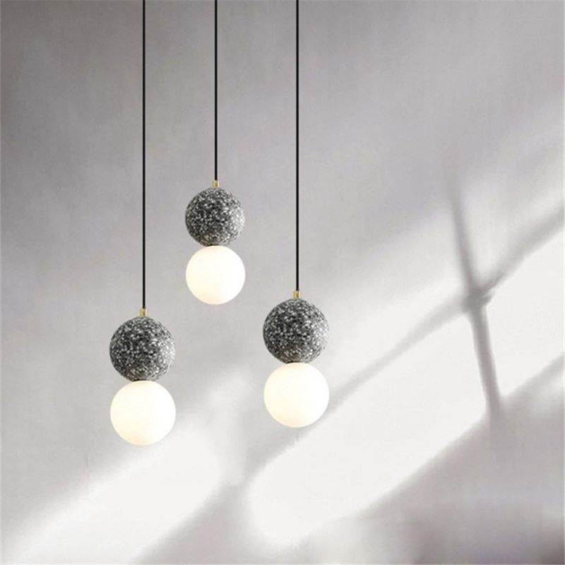 Modern Marble Pendant Lights Industrial Bedroom Bedside Lamp Cafe Restaurant Bar LED Hanging Lights Glass Ball Hanglamp