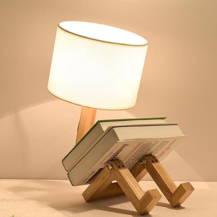 Study Room Children Bedroom Bedsides Wooden Study Night Table Lamp