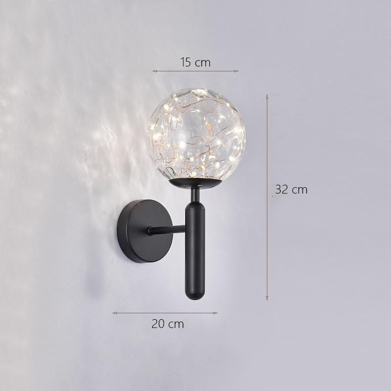 Modern Decorative Full Star Wall Lamp Black Gold for Children Bedroom Living Room Wall Mounted LED Light (WH-OR-116)