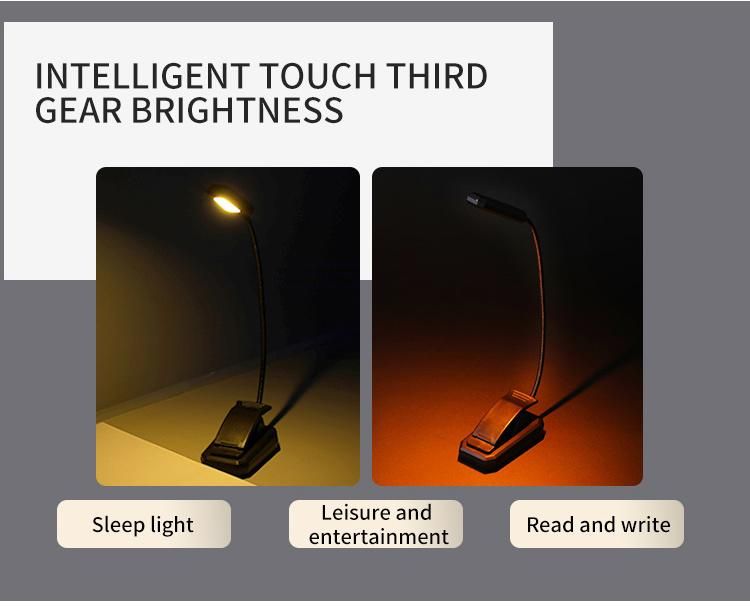 Rechargeable Book Light 3 Modes Bed Lamp Reading Light