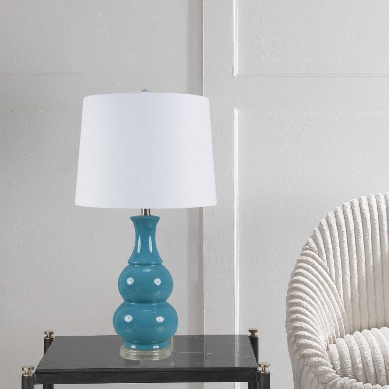 Custom Wholesale Multicolor Gourd Shape Retro Design Base Exquisite Indoor Lighting Table Lamp Ceramic