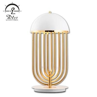 Creative Personality Bedroom Decoration Chandelier Lighting White Iron Table Lamp