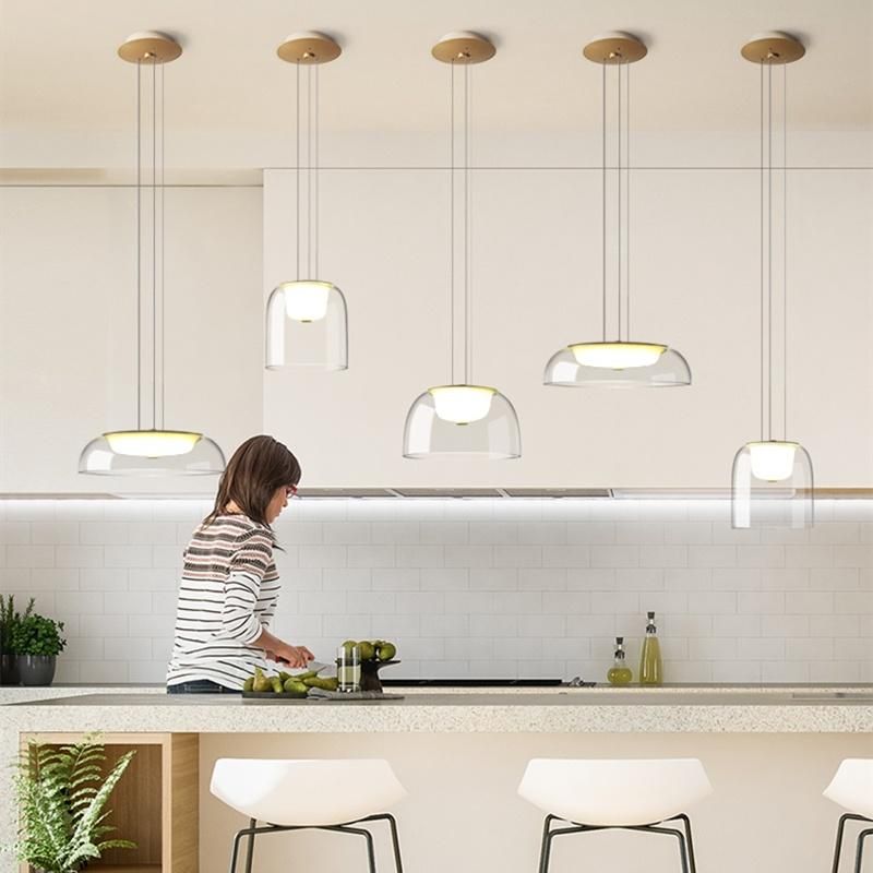 Nordic Pendant Lights Modern LED Bar Decor Loft Kitchen Maiken Modern Glass Shade Pendant Light (WH-AP-358)