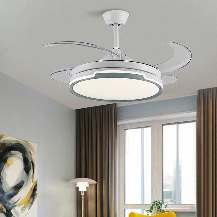 Modern Simple Popular Indoor 42inch Invisible Ceiling Fan with 36W LED Light and Remote Control