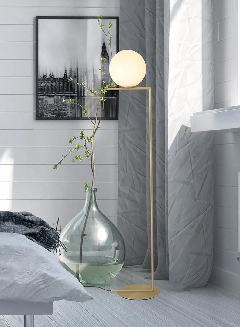 Copper Floor Lamp with Glass Decorative Floor Lighting